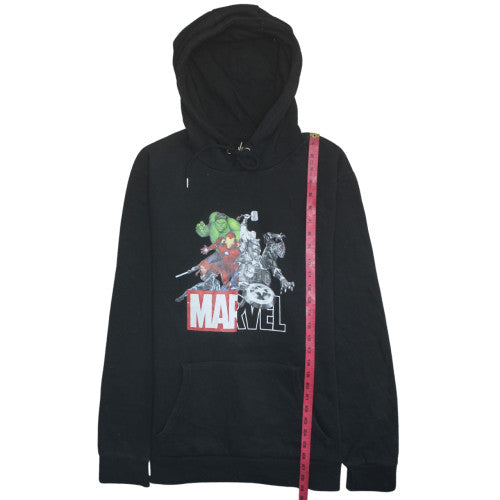 Primark Men’s Black Marvel Pullover Hoodie 2XL Comic Print Fleece