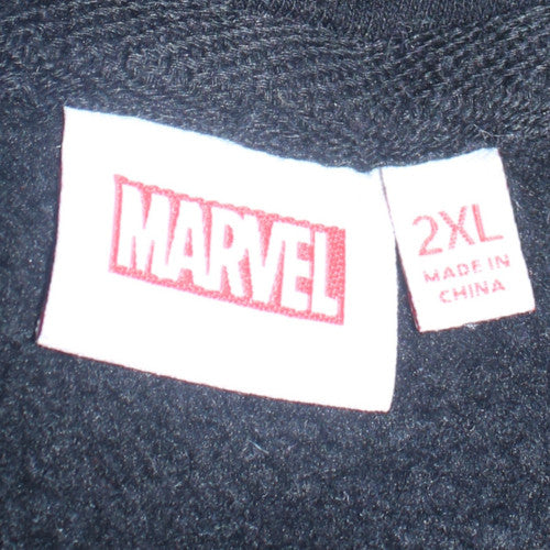 Primark Men’s Black Marvel Pullover Hoodie 2XL Comic Print Fleece
