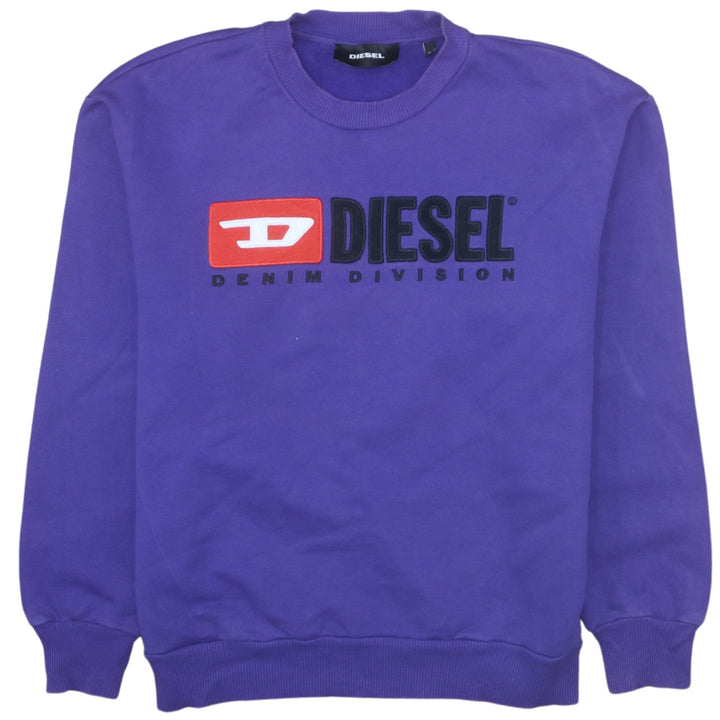 Diesel Men’s Purple Logo Crew Neck Cotton Sweatshirt Size M