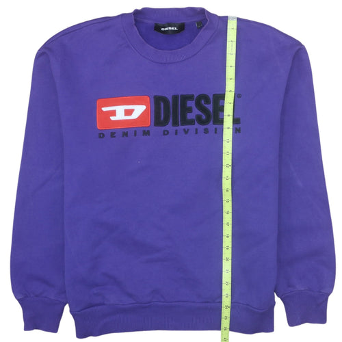 Diesel Men’s Purple Logo Crew Neck Cotton Sweatshirt Size M
