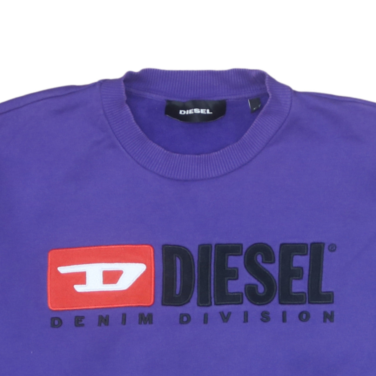 Diesel Men’s Purple Logo Crew Neck Cotton Sweatshirt Size M