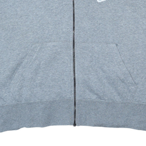 Nike Women Grey Full Zip Hoodie Size L Cotton Blend Sportswear