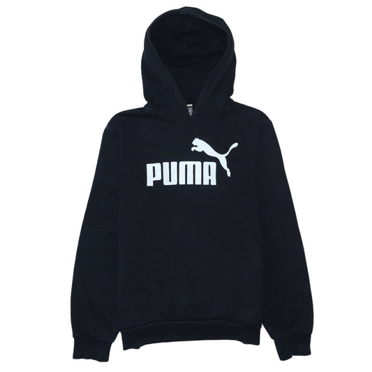 Puma Boys Black Pullover Hoodie Size 13-14 Years Cotton Blend