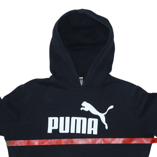 Puma Boys Black Pullover Hoodie Size 13-14 Years Cotton Blend
