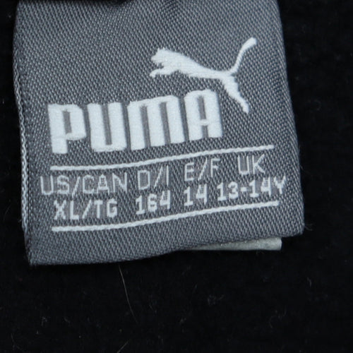 Puma Boys Black Pullover Hoodie Size 13-14 Years Cotton Blend