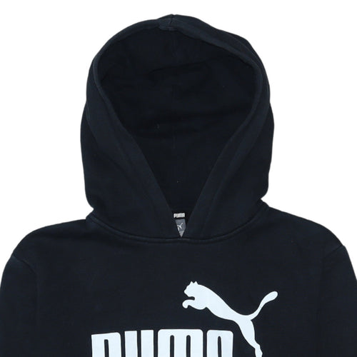 Puma Boys Black Pullover Hoodie Size 13-14 Years Cotton Blend