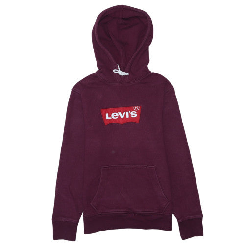 Levi's Men's Purple Pullover Hoodie S Logo Fleece Sweatshirt