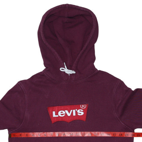 Levi's Men's Purple Pullover Hoodie S Logo Fleece Sweatshirt