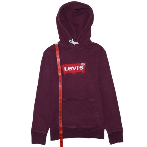 Levi's Men's Purple Pullover Hoodie S Logo Fleece Sweatshirt