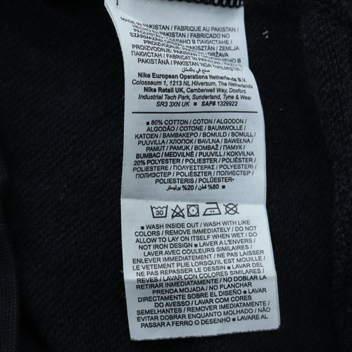 Nike Men's Black Small Pullover Sweatshirt Crew Neck Graphic Print
