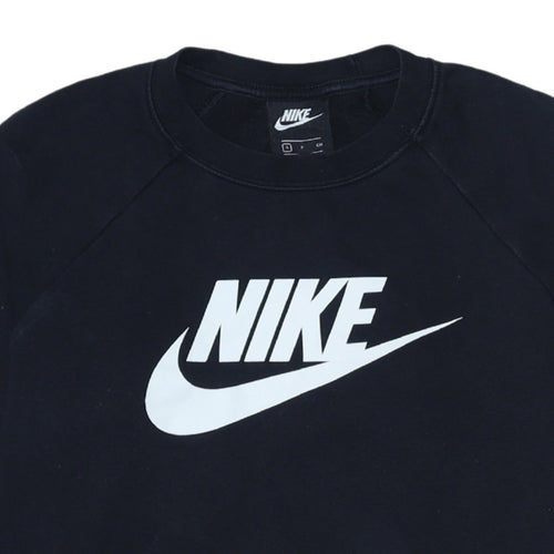 Nike Men's Black Small Pullover Sweatshirt Crew Neck Graphic Print