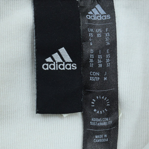 Adidas Women White XS 1/2 Zip Pullover Sweatshirt with Logo