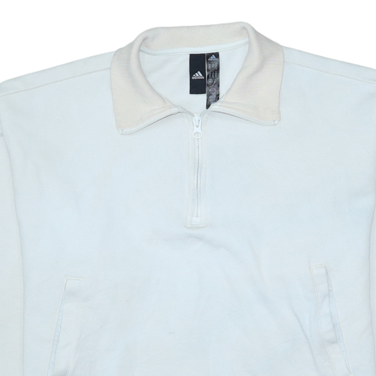 Adidas Women White XS 1/2 Zip Pullover Sweatshirt with Logo