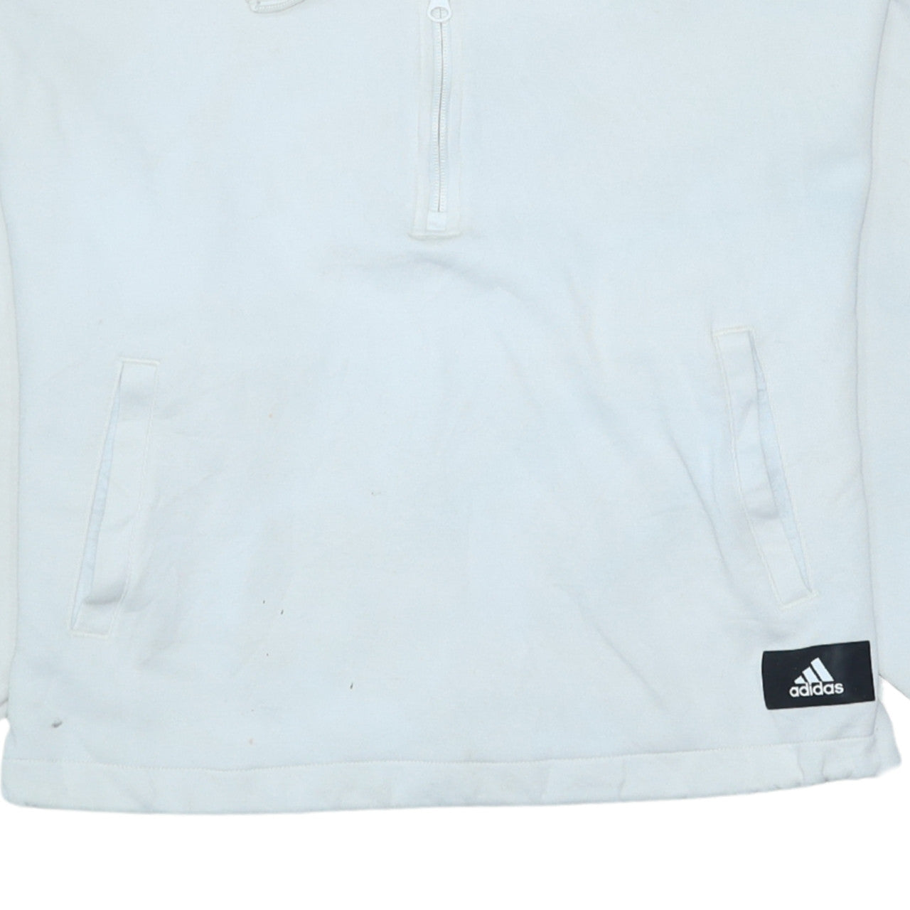 Adidas Women White XS 1/2 Zip Pullover Sweatshirt with Logo