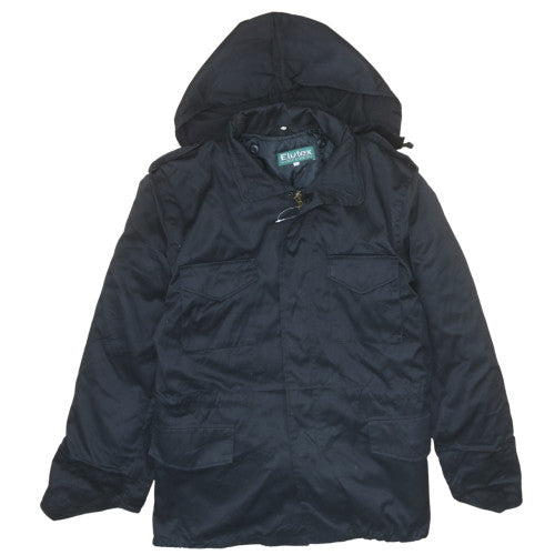 Elutex Mens Black M Hooded Waterproof Parka Jacket Workwear