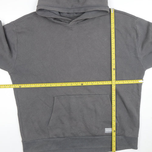 Hollister Men’s Grey Relaxed Fit Pullover Hoodie XL Cotton Blend