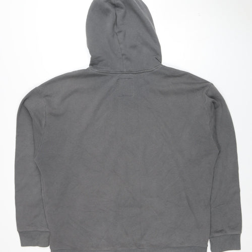 Hollister Men’s Grey Relaxed Fit Pullover Hoodie XL Cotton Blend