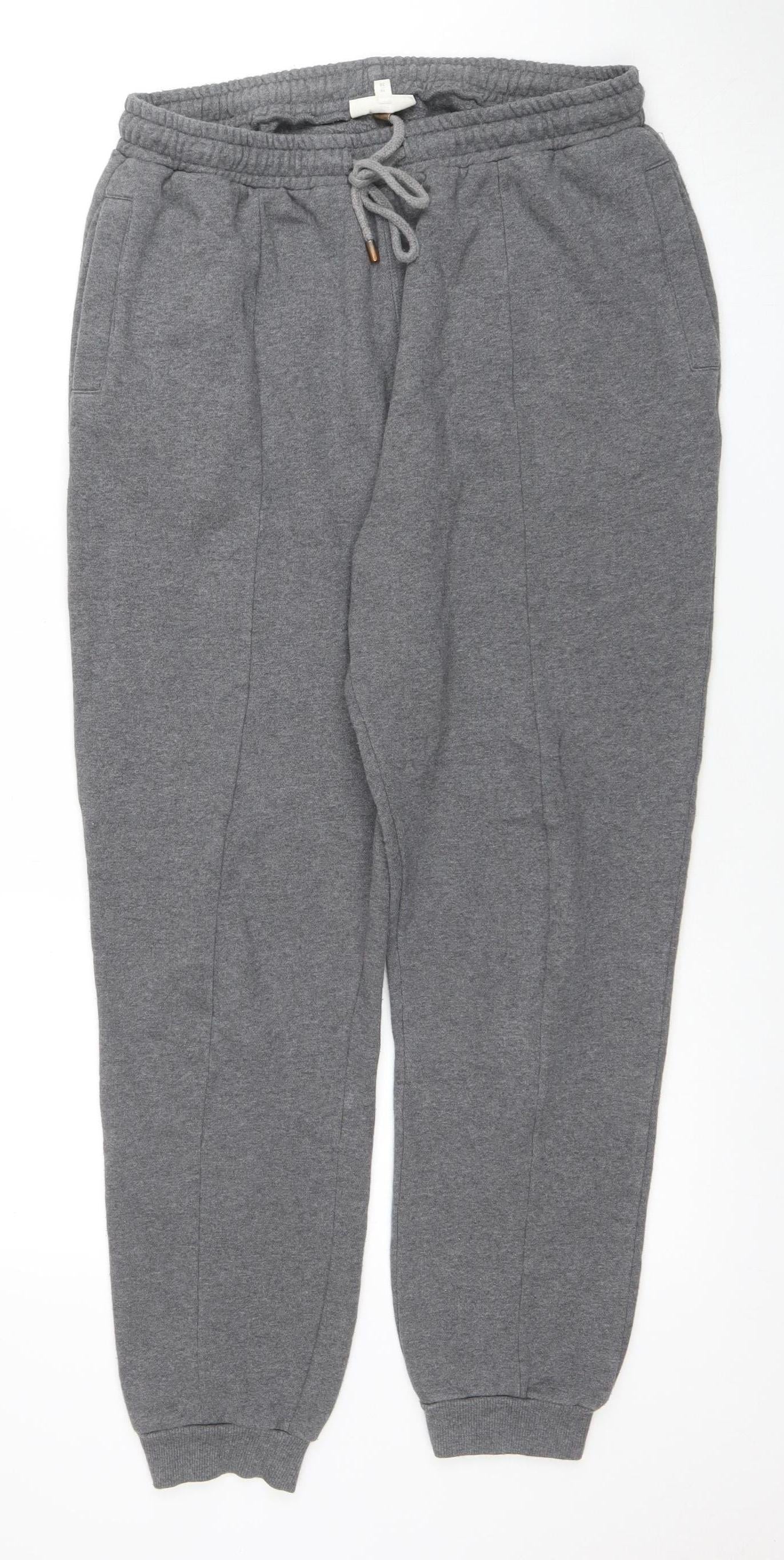 Thought Womens Grey Cotton Blend Jogger Trousers Size 10