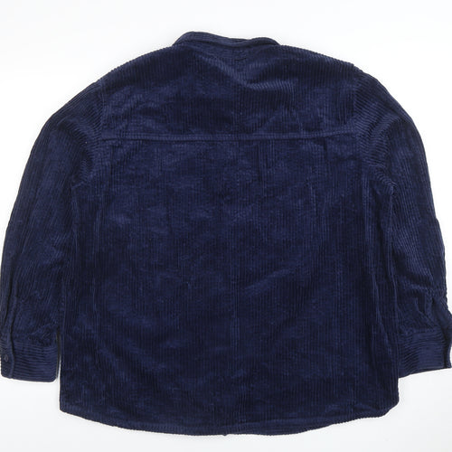 H&M Divided Women's Blue Corduroy Button Jacket Size M
