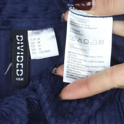 H&M Divided Women's Blue Corduroy Button Jacket Size M