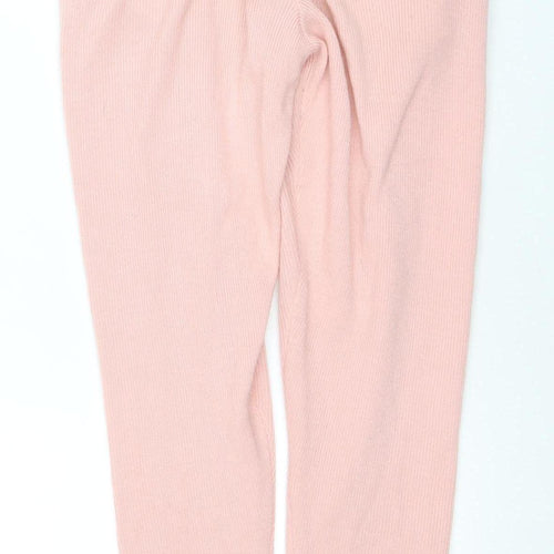 Quiz Women Pink Knit Jogger Trousers Size 8 Acrylic Stretch