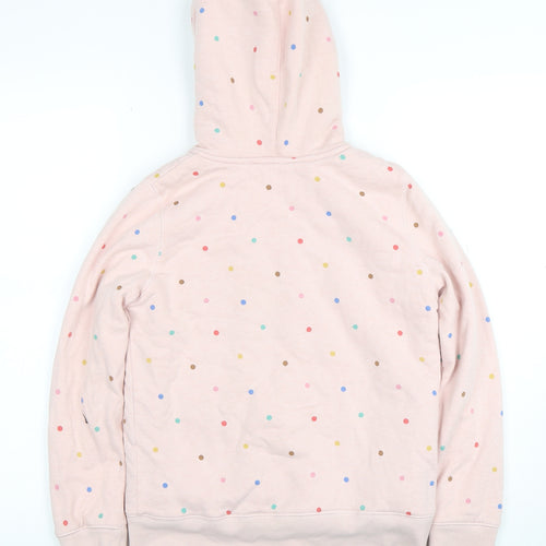 Boden Girls Pink Polka Dot Full Zip Lined Hoodie 11-12 Years
