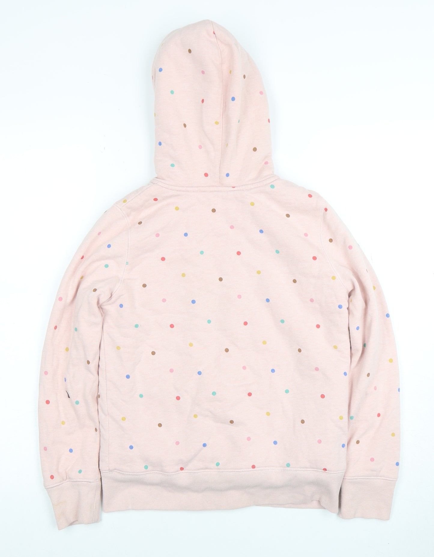 Boden Girls Pink Polka Dot Full Zip Lined Hoodie 11-12 Years