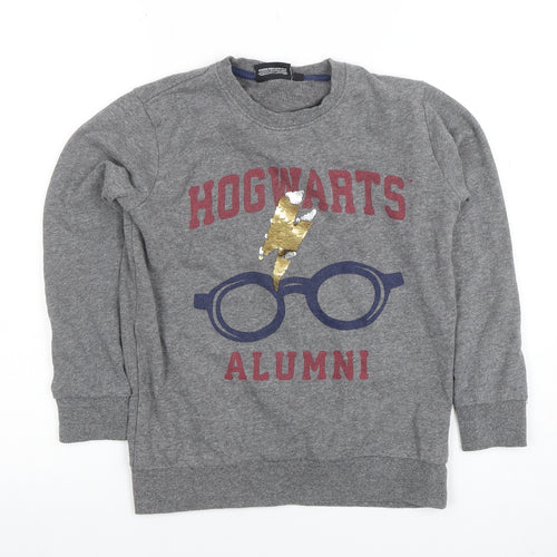 Harry Potter Boys Grey Hogwarts Alumni Sequin Sweatshirt 9-10 Years