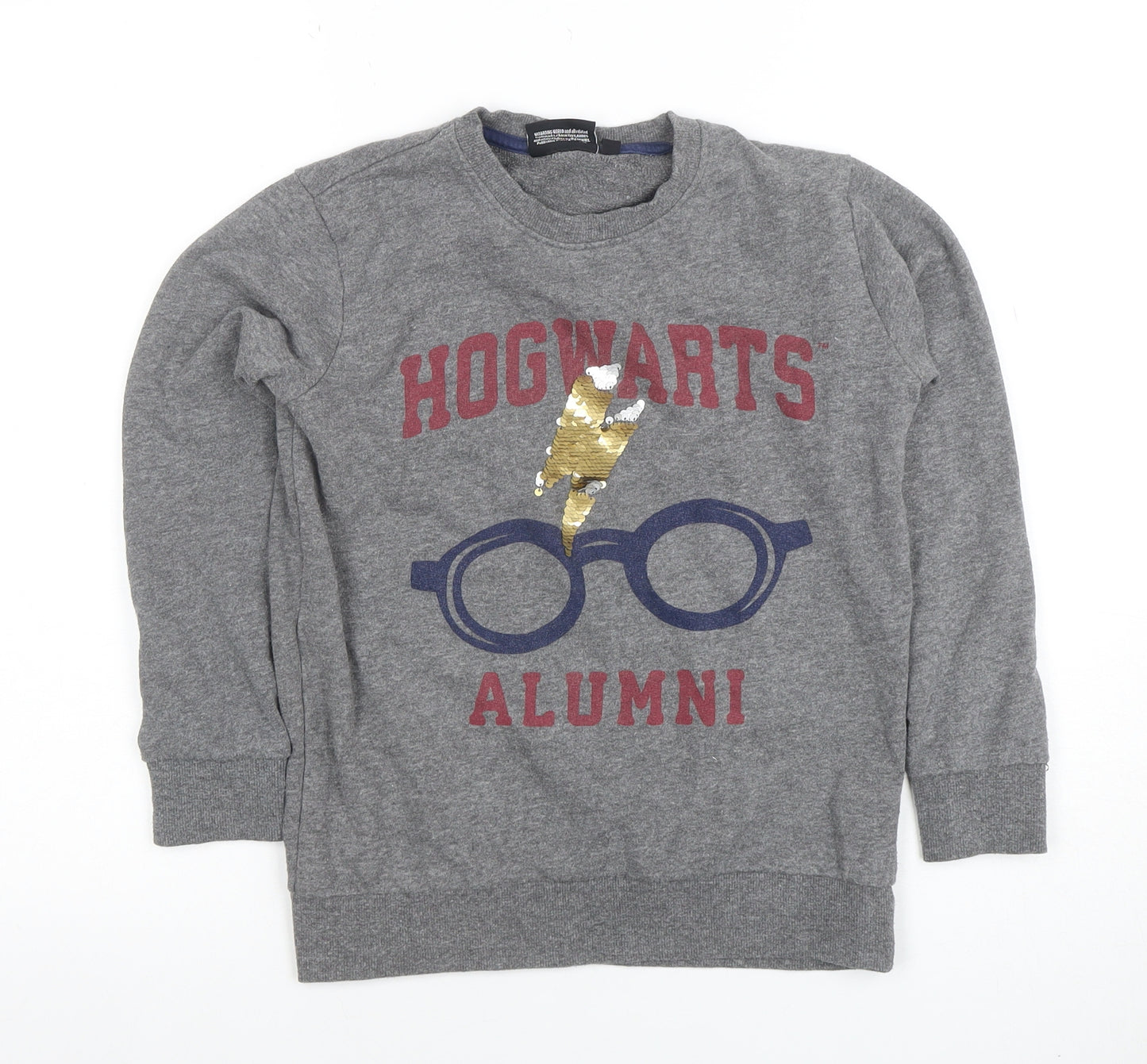 Harry Potter Boys Grey Hogwarts Alumni Sequin Sweatshirt 9-10 Years