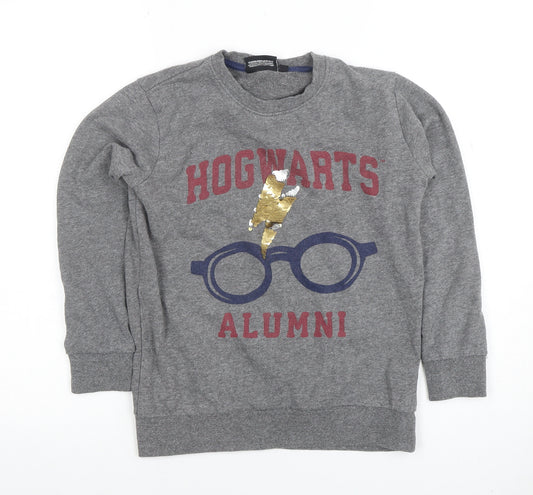 Harry Potter Boys Grey Hogwarts Alumni Sequin Sweatshirt 9-10 Years