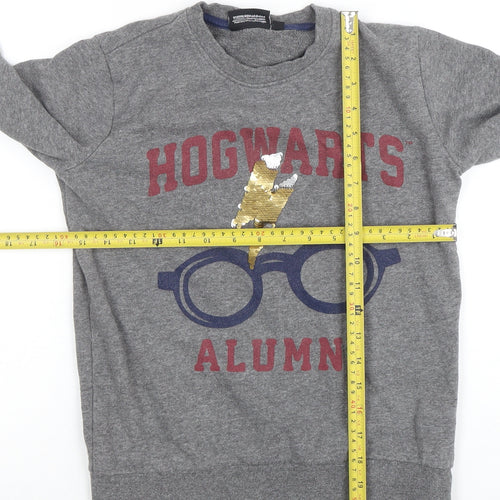 Harry Potter Boys Grey Hogwarts Alumni Sequin Sweatshirt 9-10 Years
