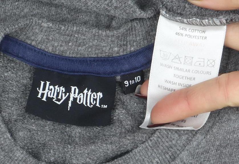 Harry Potter Boys Grey Hogwarts Alumni Sequin Sweatshirt 9-10 Years