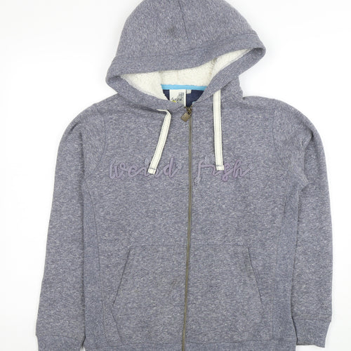 Weird Fish Women's Grey Size 10 Full Zip Hooded Sweatshirt