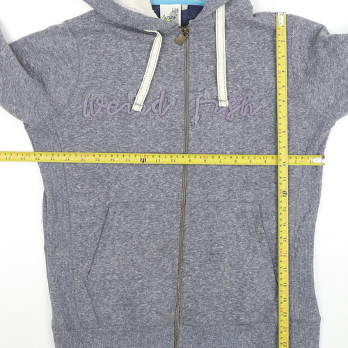 Weird Fish Women's Grey Size 10 Full Zip Hooded Sweatshirt