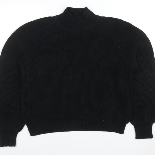 GAP Women’s Black Mock Neck Chunky Knit Wool Blend Jumper XS