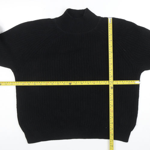 GAP Women’s Black Mock Neck Chunky Knit Wool Blend Jumper XS