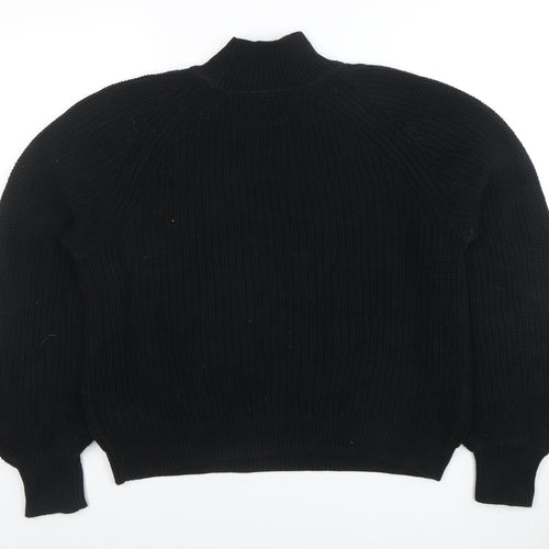 GAP Women’s Black Mock Neck Chunky Knit Wool Blend Jumper XS