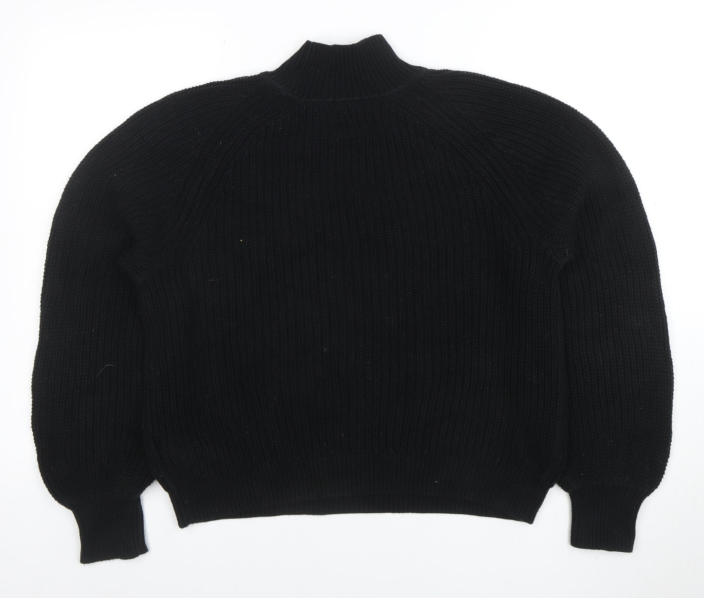 GAP Women’s Black Mock Neck Chunky Knit Wool Blend Jumper XS