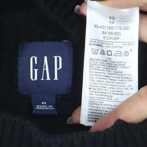 GAP Women’s Black Mock Neck Chunky Knit Wool Blend Jumper XS
