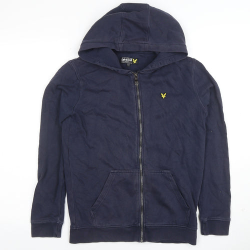 Lyle & Scott Junior Boys Navy Full Zip Hoodie Size 12-13 Years Cotton Blend