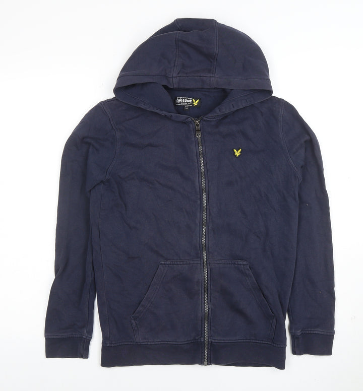 Lyle & Scott Junior Boys Navy Full Zip Hoodie Size 12-13 Years Cotton Blend