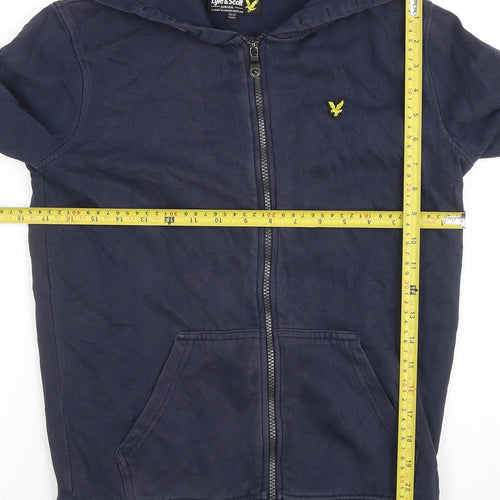 Lyle & Scott Junior Boys Navy Full Zip Hoodie Size 12-13 Years Cotton Blend