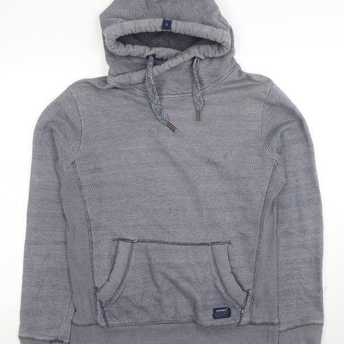Superdry Men's Blue Pullover Hoodie Size M Knit Cotton Jumper