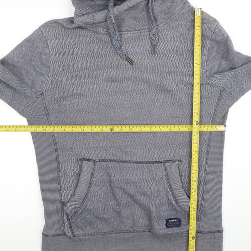 Superdry Men's Blue Pullover Hoodie Size M Knit Cotton Jumper