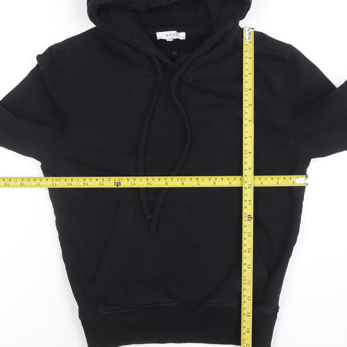 ARNE Boys Black Pullover Hoodie Size 10 Cotton Blend Long Sleeve