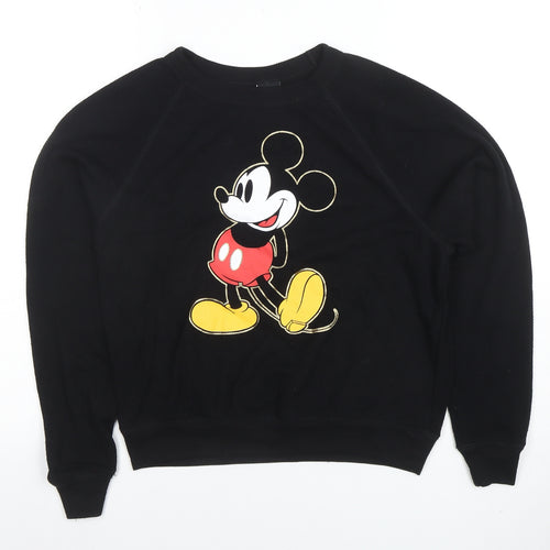 Disney Women Black XS Mickey Mouse Pullover Sweatshirt