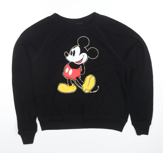 Disney Women Black XS Mickey Mouse Pullover Sweatshirt