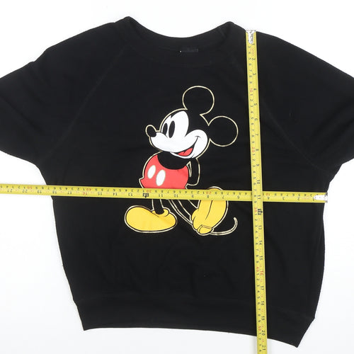 Disney Women Black XS Mickey Mouse Pullover Sweatshirt