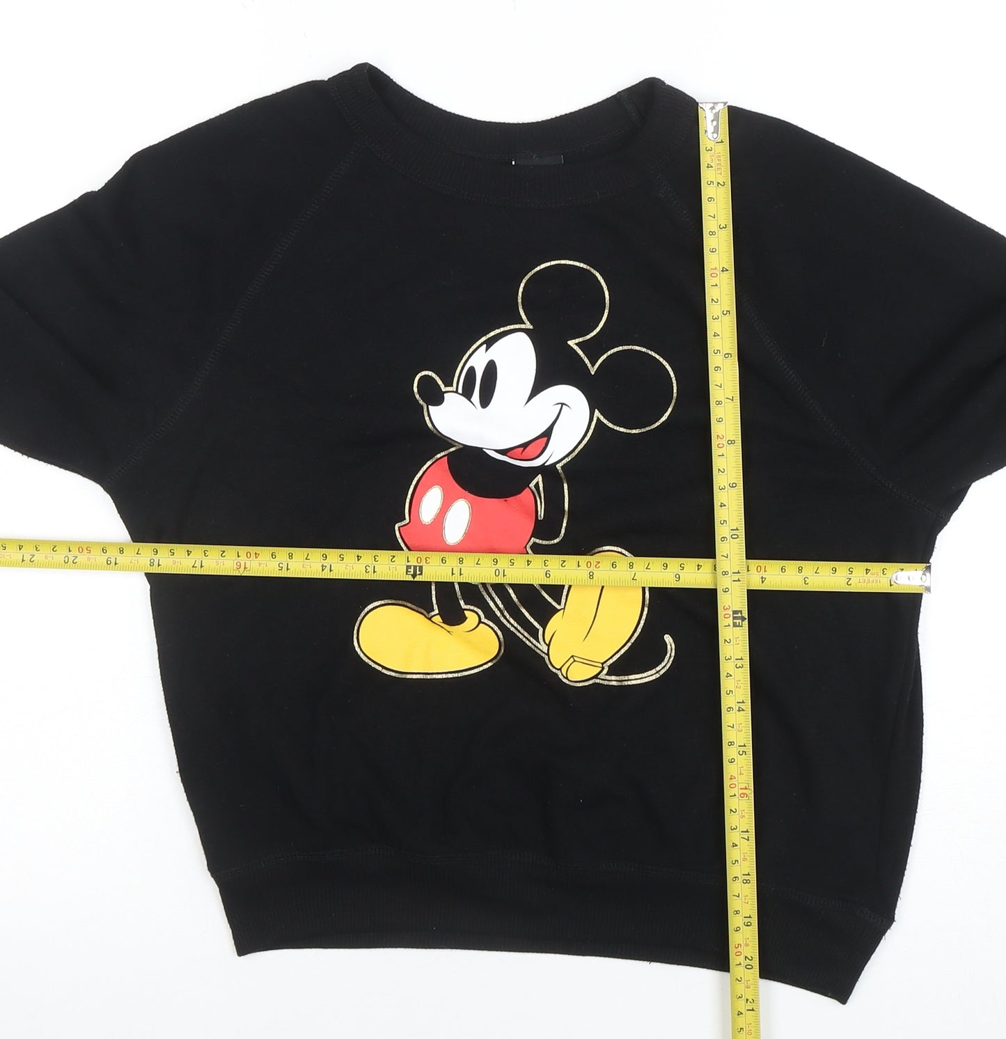 Disney Women Black XS Mickey Mouse Pullover Sweatshirt