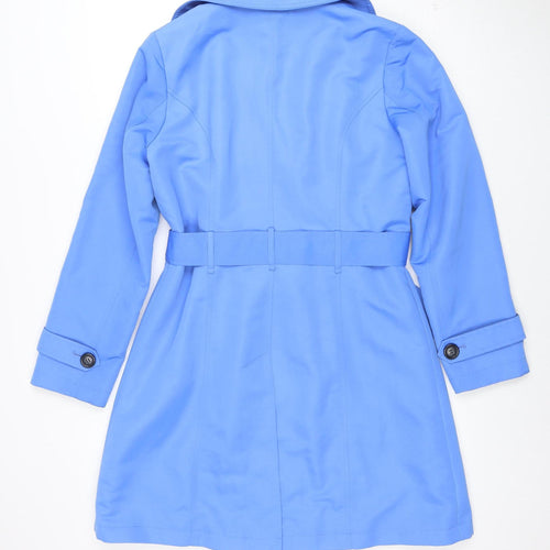 Marks and Spencer Women Blue Size 12 Belted Trench Coat